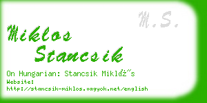 miklos stancsik business card